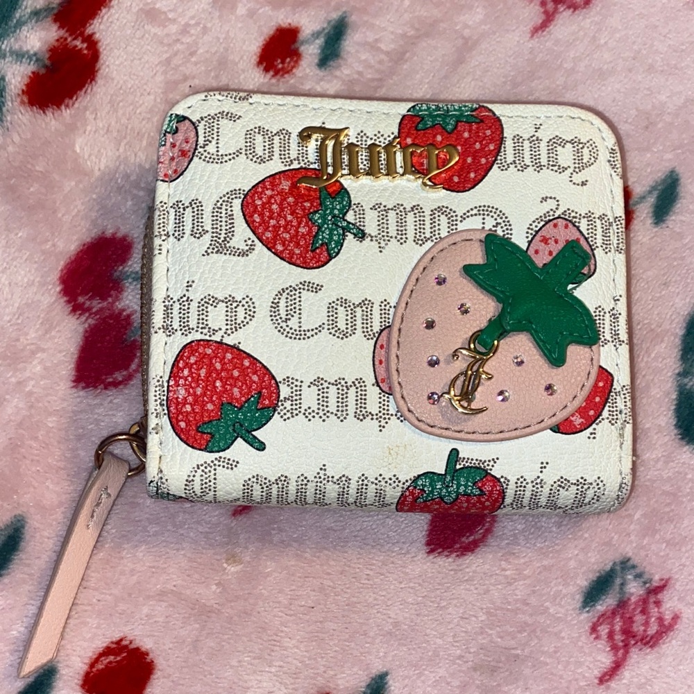 Juicy Couture White and Pink Strawberry Wallet